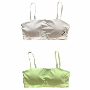 Two Gymshark Bandeau Sports Bras 🤍💚